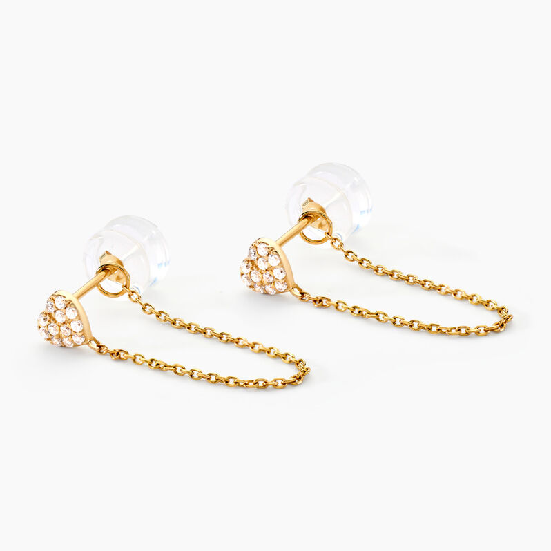 Boucles D'oreilles Pendantes Katica Or Jaune Oxyde De Zirconium - Spannringe Damen | OROVIVO