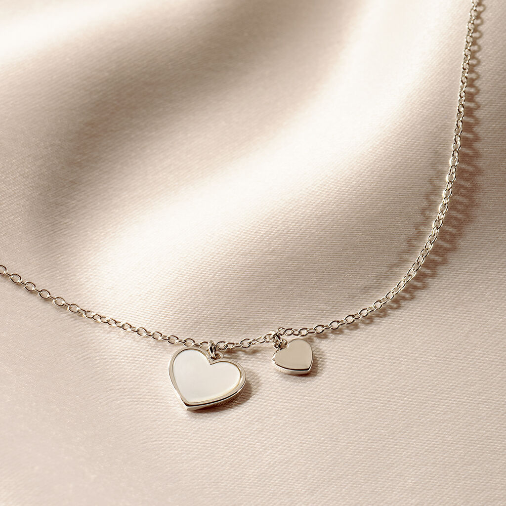 IRENA Damen Collier Silber Silber 925 Perlmutt Wei&szlig;er Perlmutt Herz