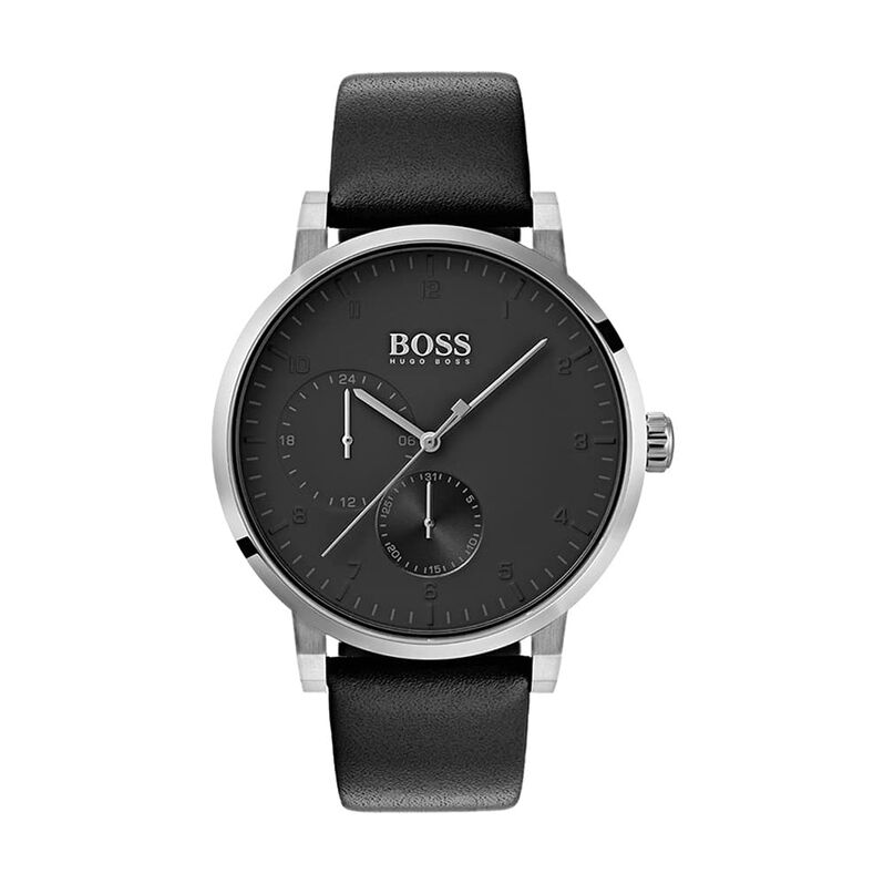 Orologio multifunzione Hugo Boss linea Oxygen cinturino in pelle e cassa acciaio - Spannringe Herren | OROVIVO
