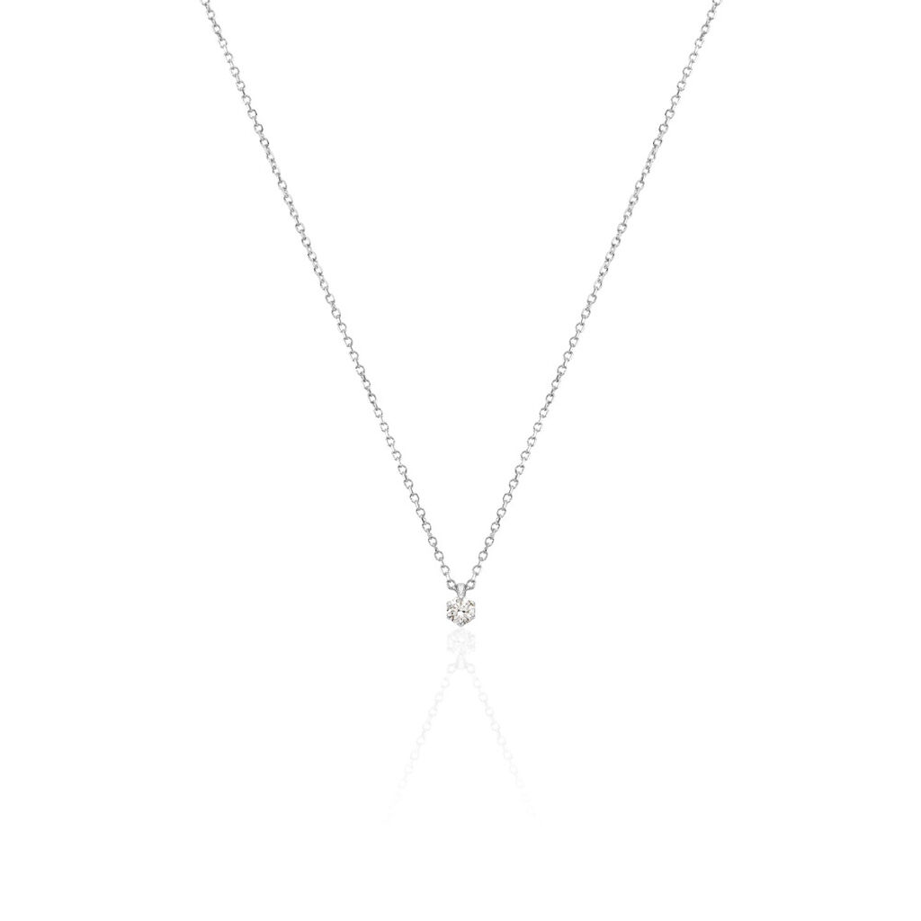 MONOPOLI Damen Collier Wei&szlig;gold 585 (14 Karat) Diamant Wei&szlig; 0,11 ct