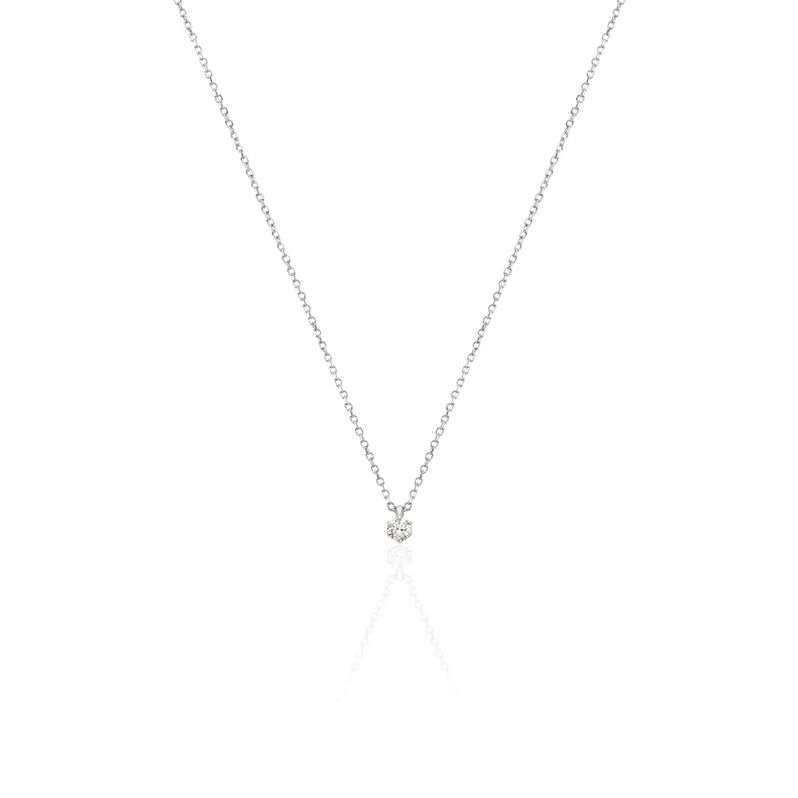MONOPOLI Damen Collier Wei&szlig;gold 585 (14 Karat) Diamant Wei&szlig; 0,11 ct - Halsketten Damen | OROVIVO