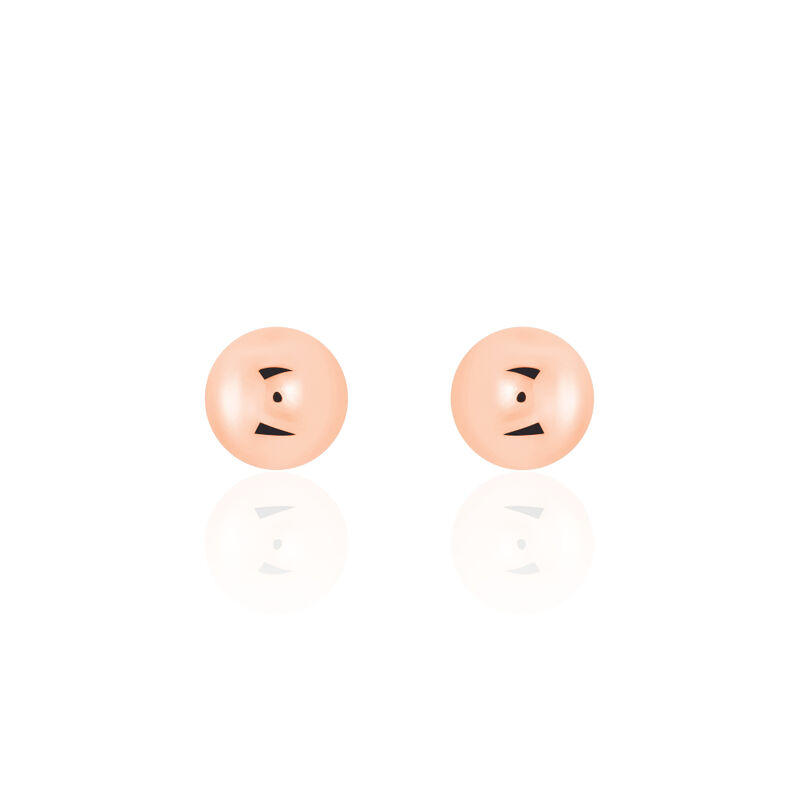 Damen Ohrstecker Silber 925 Rosé Vergoldet 5mm - Ohrstecker Damen | OROVIVO