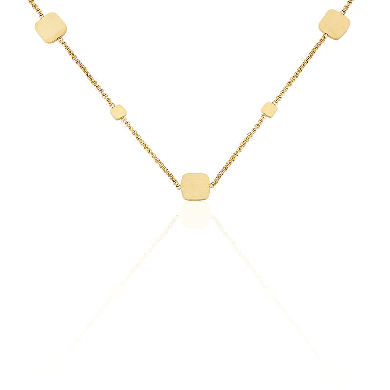 ULI Damen Collier Edelstahl vergoldet Viereck - Halsketten Damen | OROVIVO