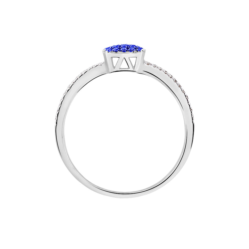 Bague Aude Or Blanc Saphir Et Diamant - Spannringe Damen | OROVIVO