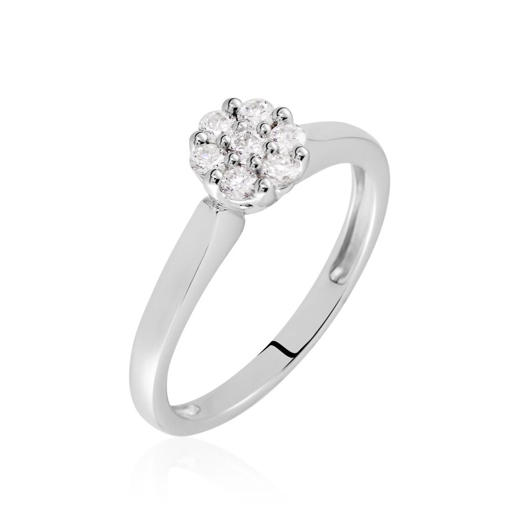 Damen Ring Weißgold 585 Rund Weiß Carocla - Verlobungsringe Damen | OROVIVO