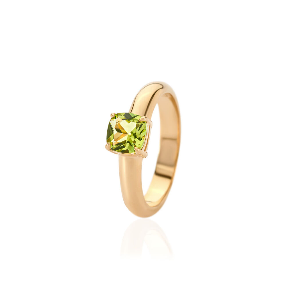 ZURI Damen Ring Vergoldet Zirkonia Grün B 3 mm - Ringe mit Stein Damen | OROVIVO