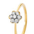 KAROLINE Damen Ring Gold 375 (9 Karat) Diamant Wei&szlig; 0,03 ct Blume