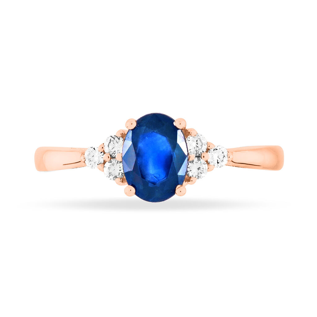 Bague Lea Or Rose Saphir Et Diamant - Spannringe Damen | OROVIVO