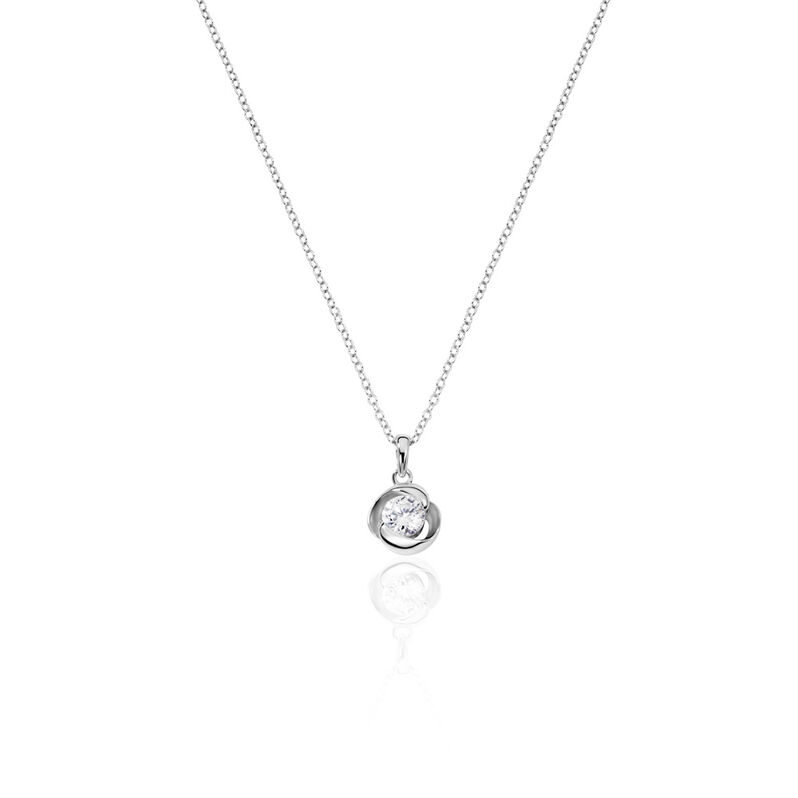 LUCY Damen Collier Silber 925 Zirkonia Wei&szlig; 0,87 ct Blume - Halsketten Damen | OROVIVO