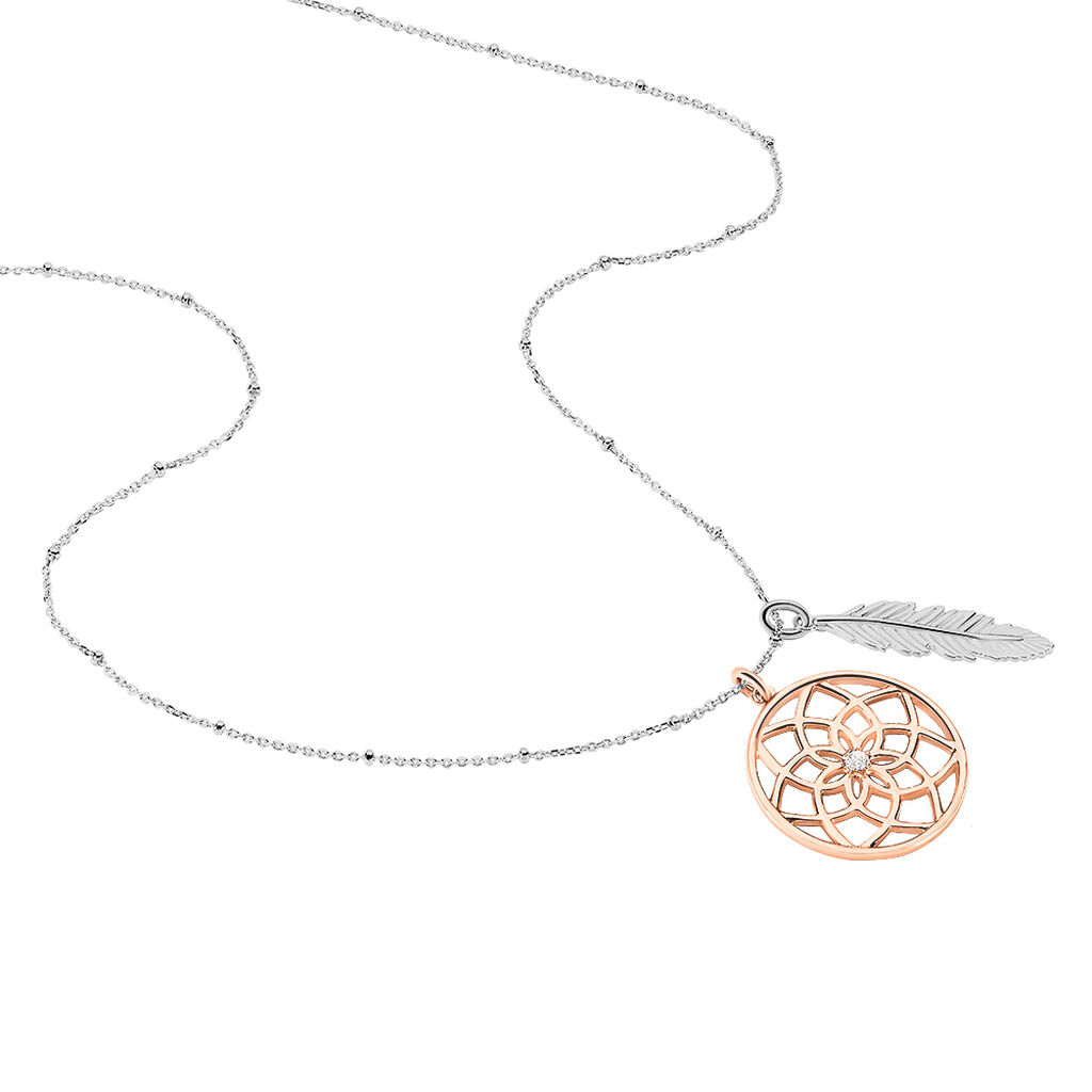 Damen Halskette Silber 925 Rosé Vergoldet Zirkonia - Halsketten Damen | OROVIVO