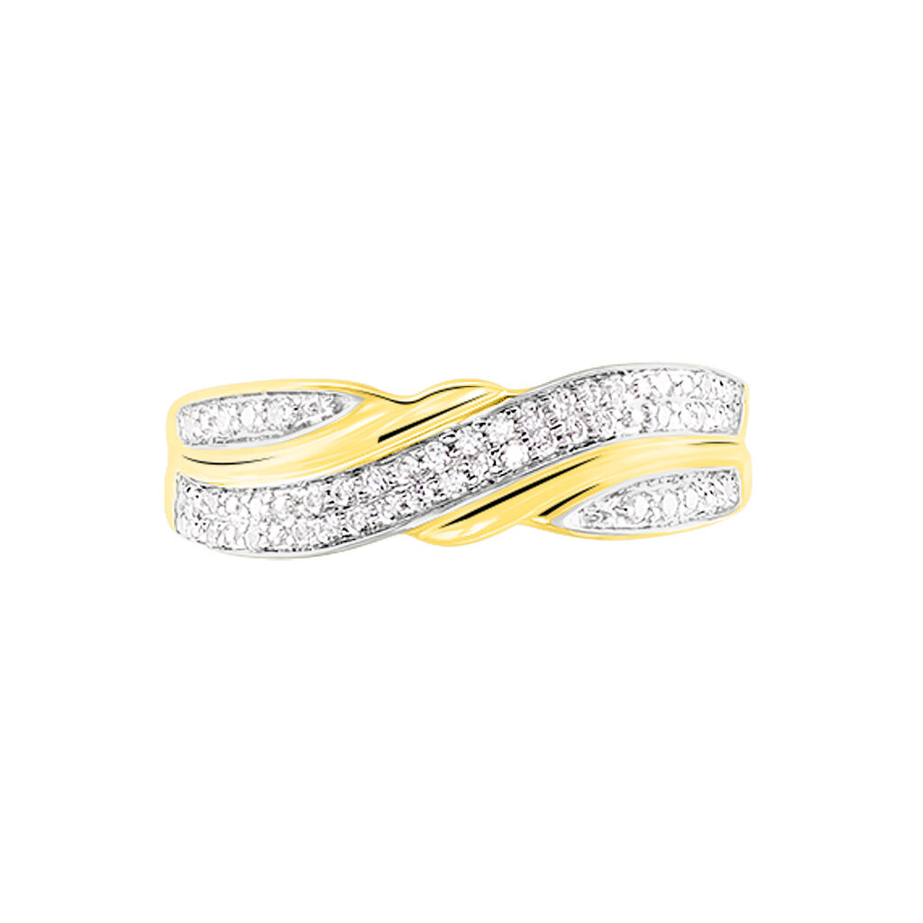 Bague Or Jaune Bandeau Oxydes - Spannringe Damen | OROVIVO
