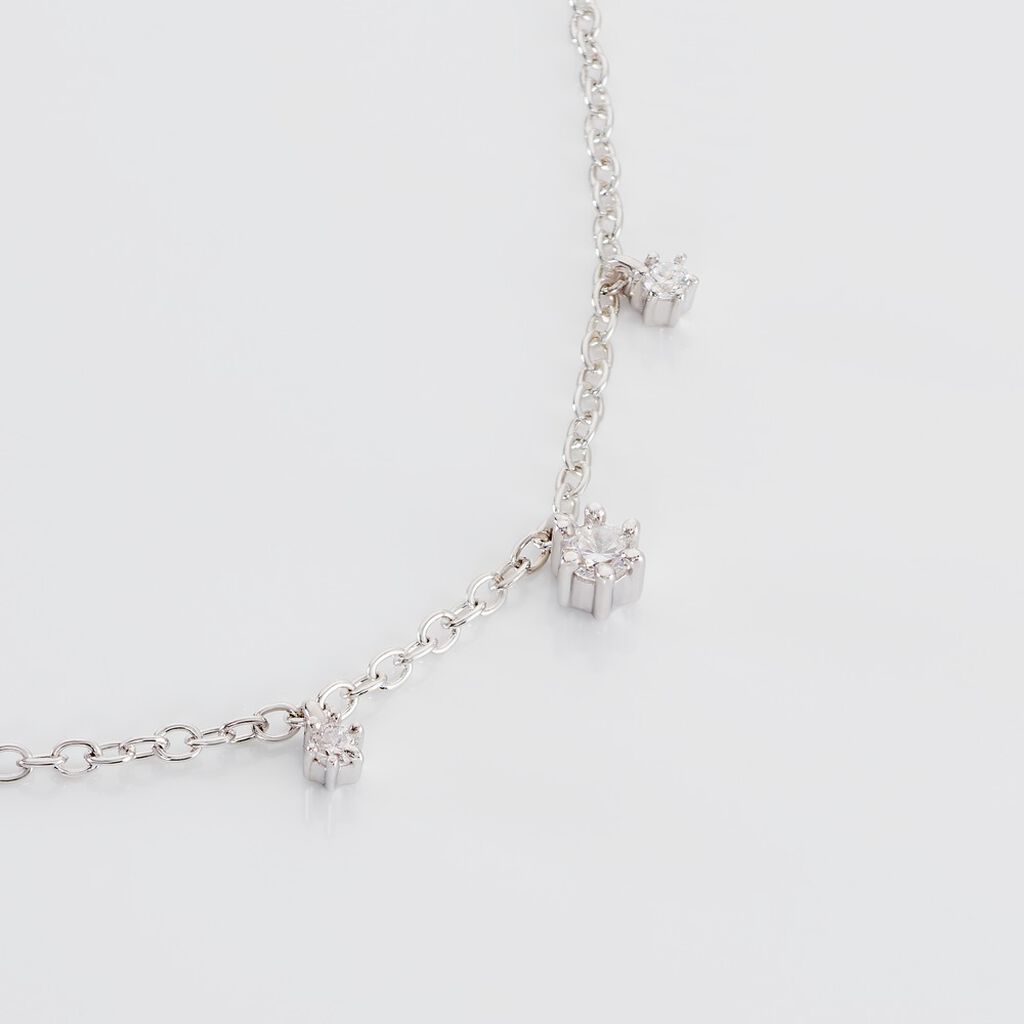 LUZ Damen Armband Silber 925 Zirkonia Wei&szlig; 0,480 ct Kreis B 1,7 mm