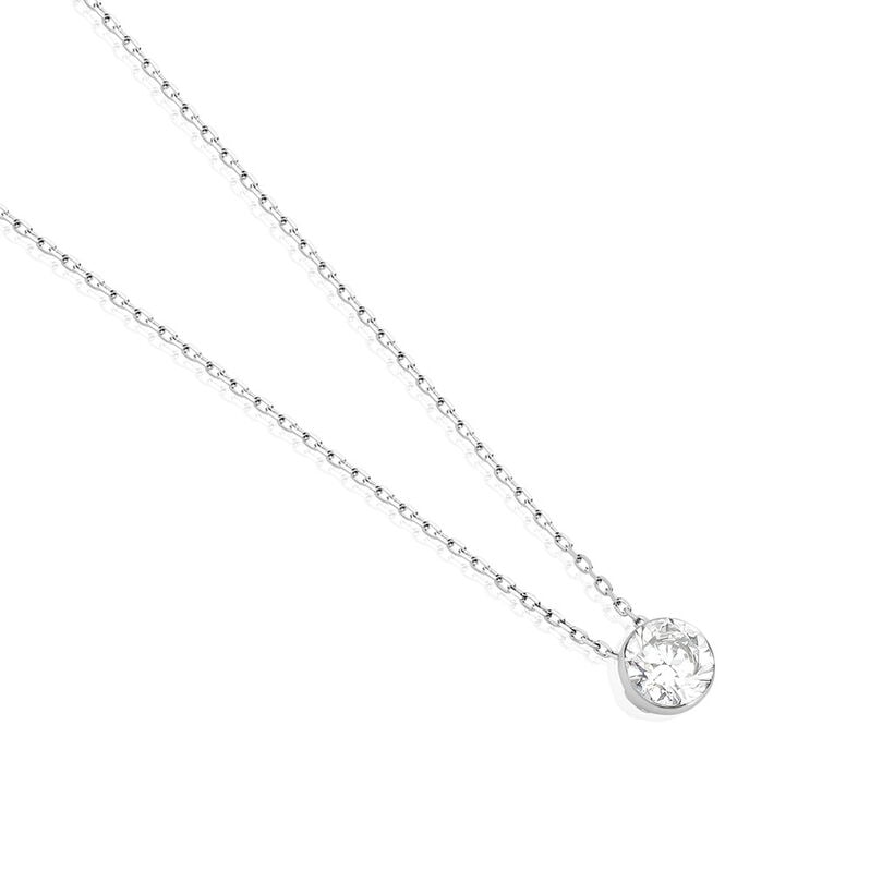 SHANNON Damen Collier Wei&szlig;gold 585 (14 Karat) Synthetischer Diamant Wei&szlig; 0,52 ct - Halsketten Damen | OROVIVO