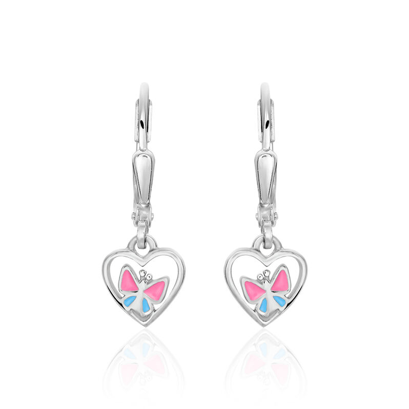 IRA SCHMETTERLING Kinder Ohrringe Lang Silber 925 Herz - Ohrh&auml;nger Kinder | OROVIVO