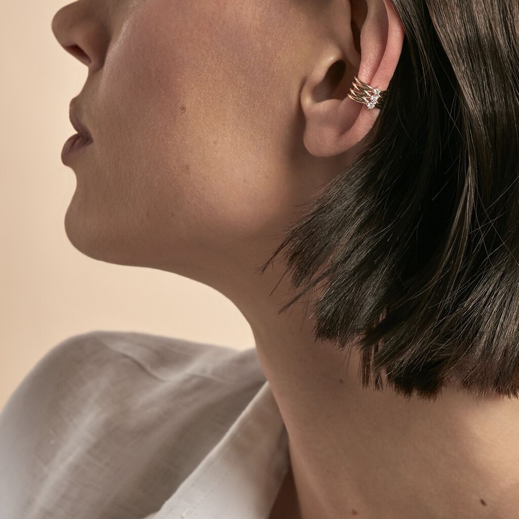 GABRIELA Damen Ohrschmuck Vergoldet Zirkonia Wei&szlig;