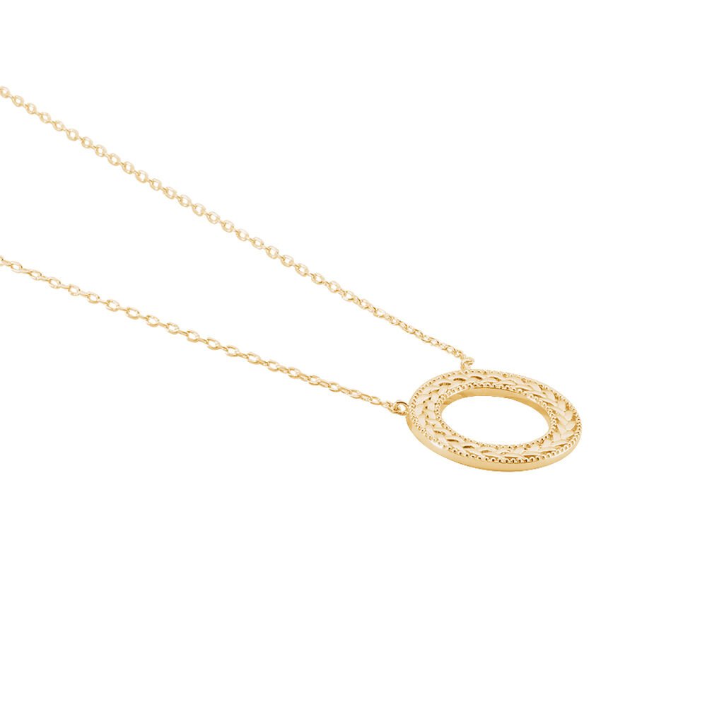 Collier Plaque Or Gaia Ronde Feuille - Spannringe Damen | OROVIVO