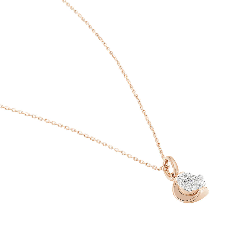 Damen Collier Rosegold 750 Diamant 0,18ct Kreis Shine - Halsketten Damen | OROVIVO