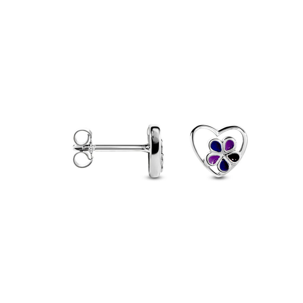 Kinder Ohrstecker Silber 925 Herz Blume - Ohrstecker Kinder | OROVIVO