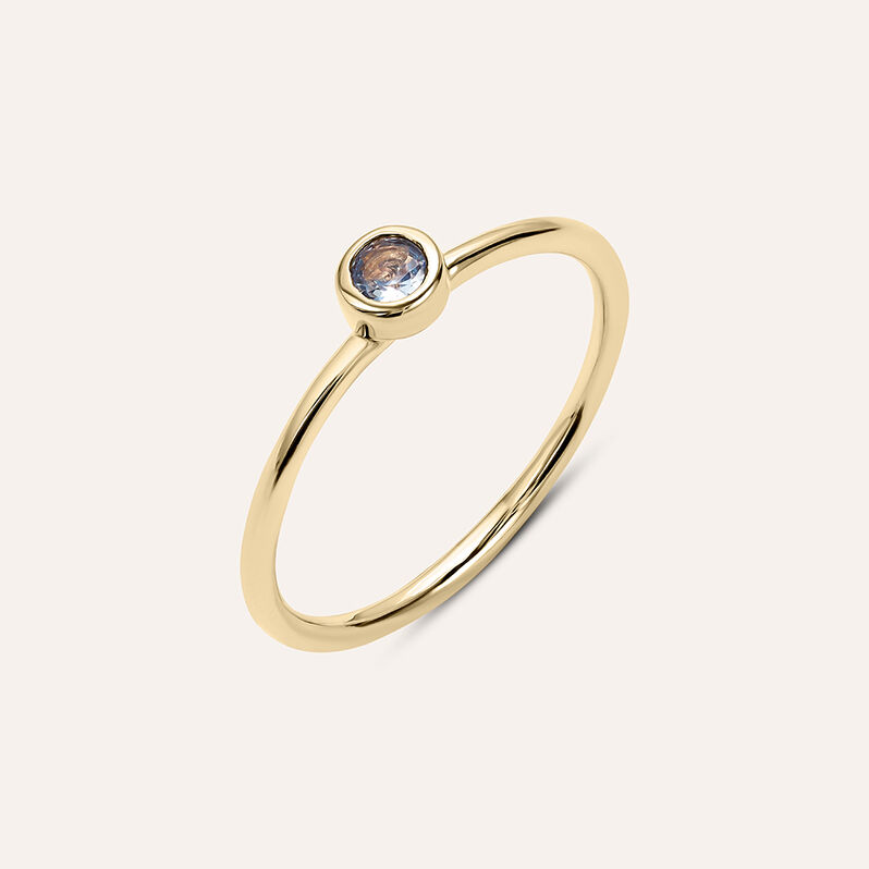 Anello Solitario Golden Dream Placcato Oro Giallo Cristallo - Spannringe Damen | OROVIVO