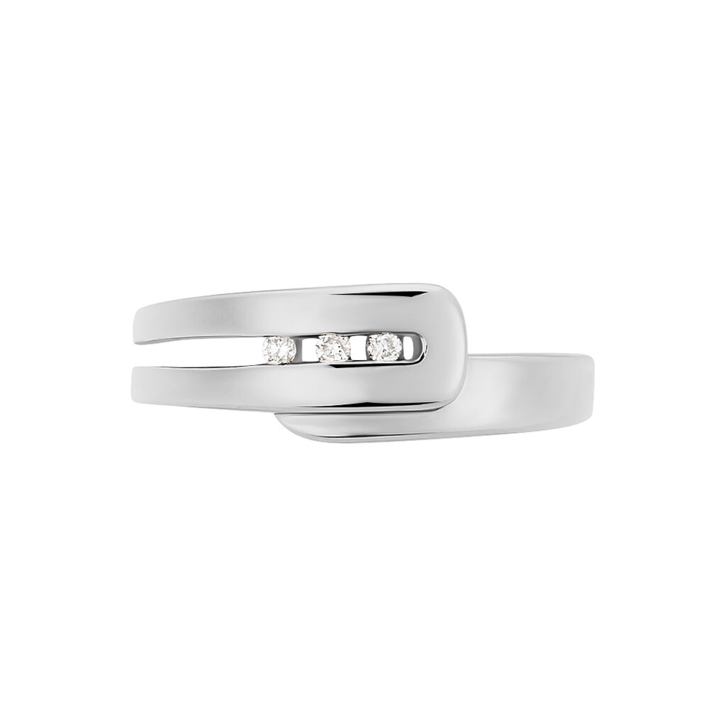 Damen Ring Silber 925 Diamant 0,04ct Gürtel 7,00mm  - Ringe mit Stein Damen | OROVIVO