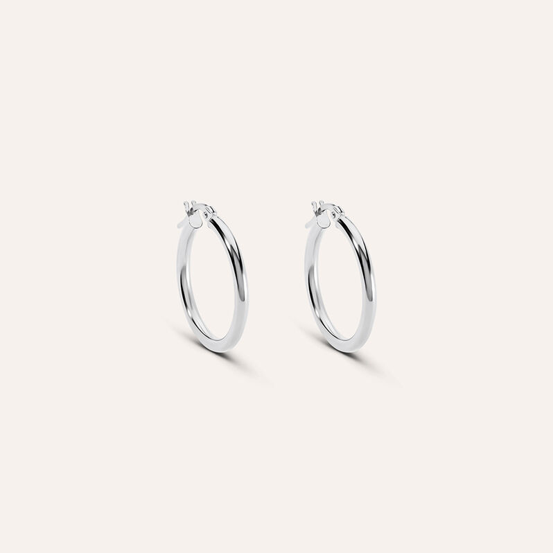 Orecchini A Cerchio Toujours Oro Bianco - Spannringe Damen | OROVIVO
