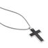 KREUZ S Herren Collier Silber Bicolor 925 Religiöses Kreuz