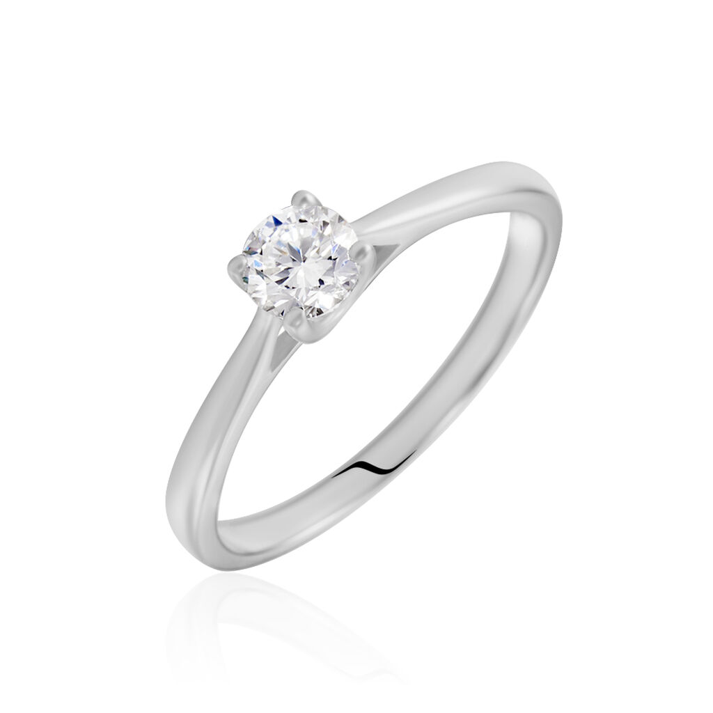 Solitaire Or Weiss Fiona Diamant Synthetique - Spannringe Damen | OROVIVO