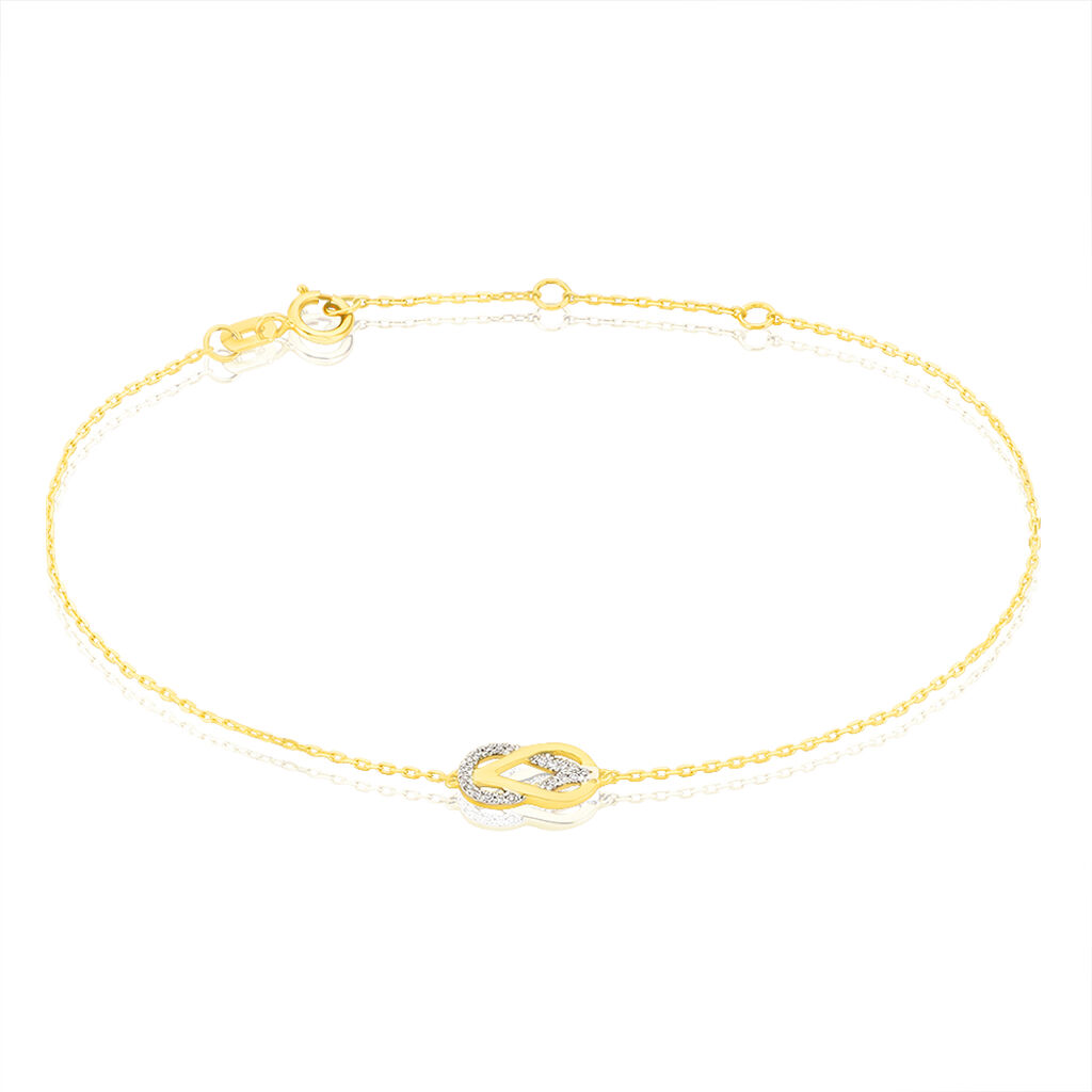 Bracelet Aman Or Jaune Nœud Diamant - Spannringe Damen | OROVIVO