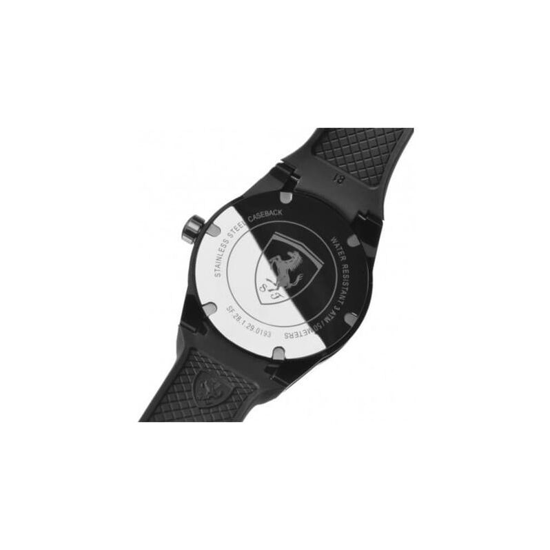 RedRev - Orologio da polso solo tempo con cassa in resina e cinturino in silicone nero con dettagli rossi - Spannringe Herren | OROVIVO