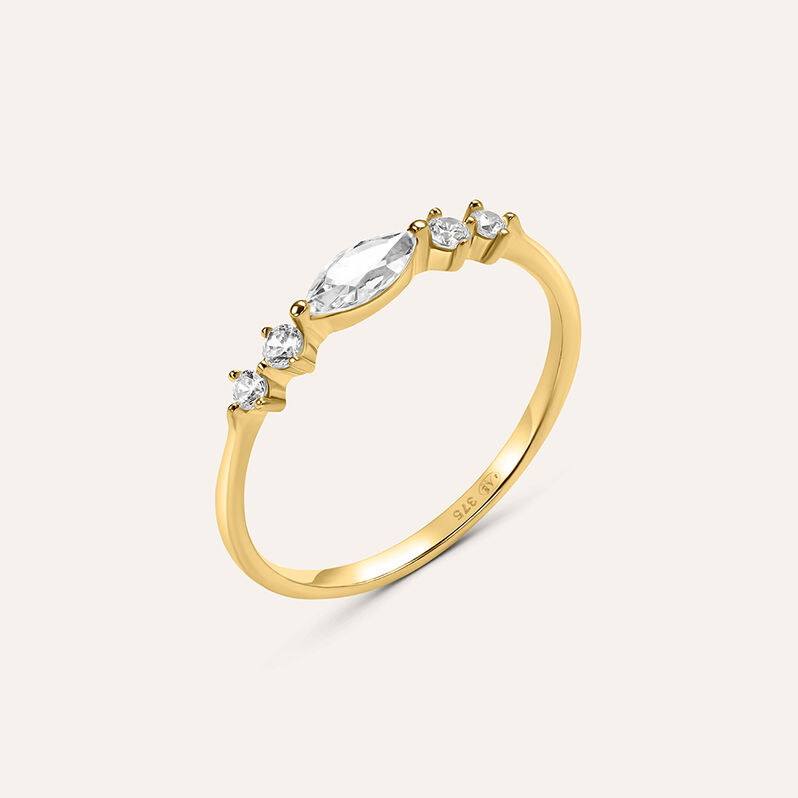 Anello Riviere Claire Oro Giallo Cubic Zirconia - Spannringe Damen | OROVIVO