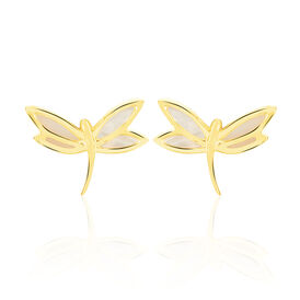 Damen Ohrstecker Gold 375 Perlmutt Libelle - Ohrstecker Damen | OROVIVO