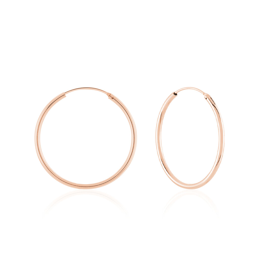 🦚 Damen Creolen Silber 925 Rosé Vergoldet, Creolen ohne Stein