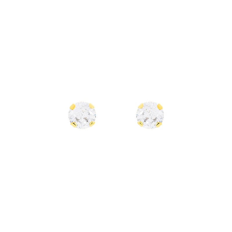 Damen Ohrstecker Gold 375 Zirkonia Kreis Qaitlin  - Ohrstecker Damen | OROVIVO