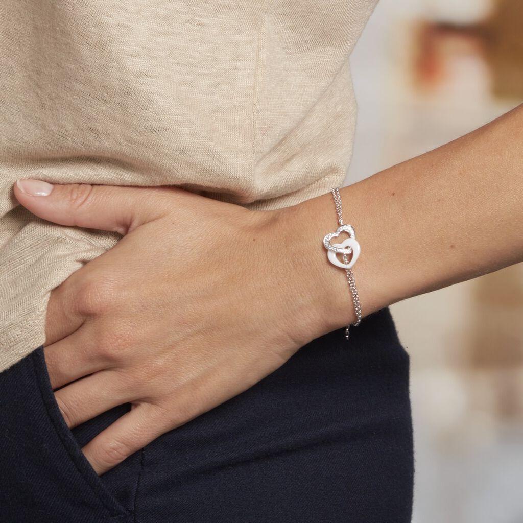 Bracelet Love Argent  Et Ceramique - Spannringe Damen | OROVIVO