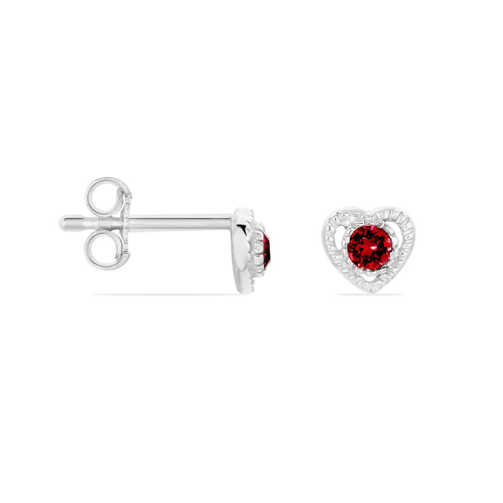 Kinder Ohrstecker Silber 925 Rot Kristall Herz - Ohrstecker Kinder | OROVIVO