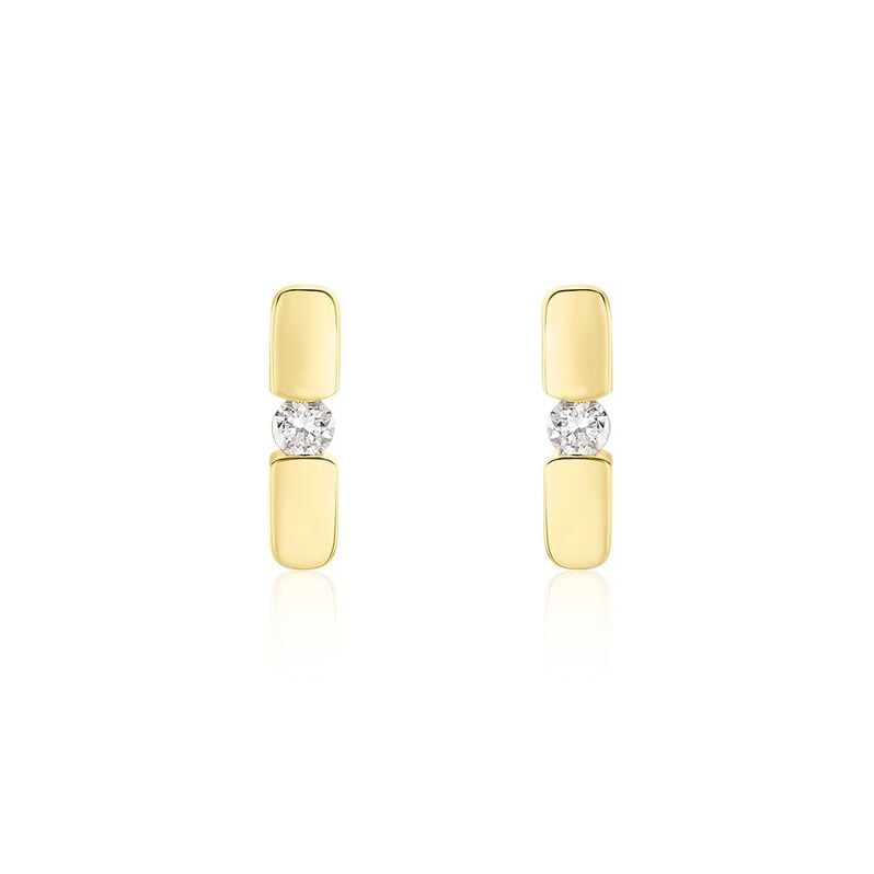 SANINA Damen Ohrstecker Gold 585 (14 Karat) Diamant Wei&szlig; 0,1 ct - Ohrstecker Damen | OROVIVO
