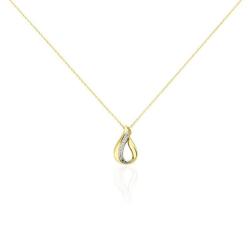 GOCCIE Damen Collier Gold 375 (9 Karat) Diamant Wei&szlig; 0,01 ct B 0,7 mm - Halsketten Damen | OROVIVO
