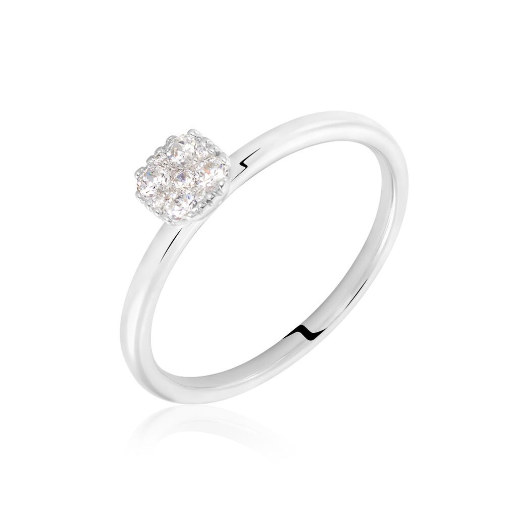 Damenring Weißgold 375 Zirkonia Bina - Hochzeitsringe Damen | OROVIVO