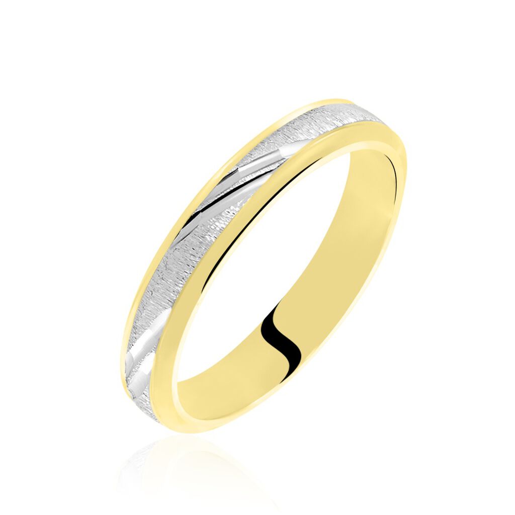Alliance Or Bicolore Jaune Et Weiss Ulisse Fantaisie - Spannringe Familie | OROVIVO