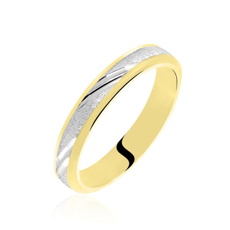 Alliance Or Bicolore Jaune Et Weiss Ulisse Fantaisie - Spannringe Familie | OROVIVO