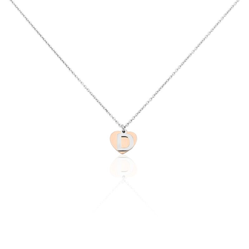 Damen Halskette Silber 925 Bicolor Buchstabe D - Halsketten Damen | OROVIVO