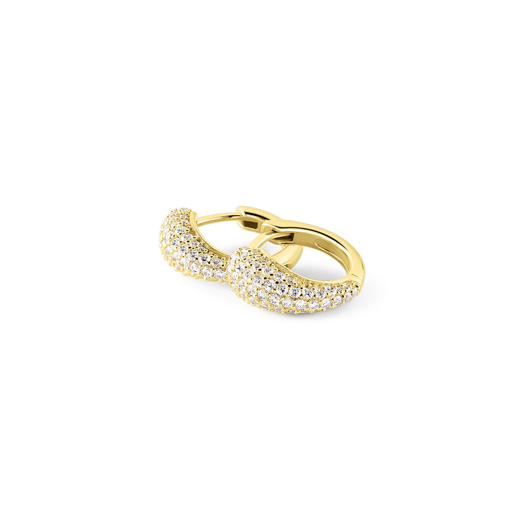 ELANI Damen Creolen Silber vergoldet 925 Zirkonia Weiß 1,24 ct Tropfen - Creolen Damen | OROVIVO