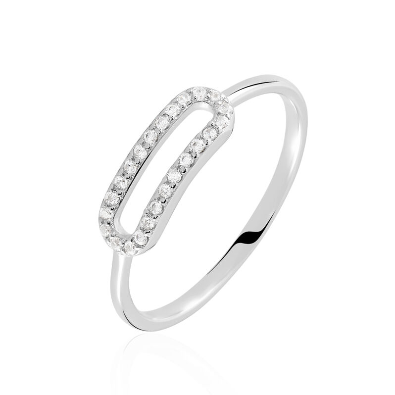 IVONA Damen Ring Silber 925 Zirkonia Wei&szlig; 0,1 ct Rechteckig - Ringe mit Stein Damen | OROVIVO
