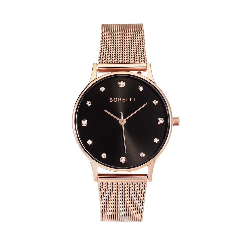 🦚 Borelli Damenuhr Atlanta BR.2472L/16M Quarz, Uhr ohne Stein