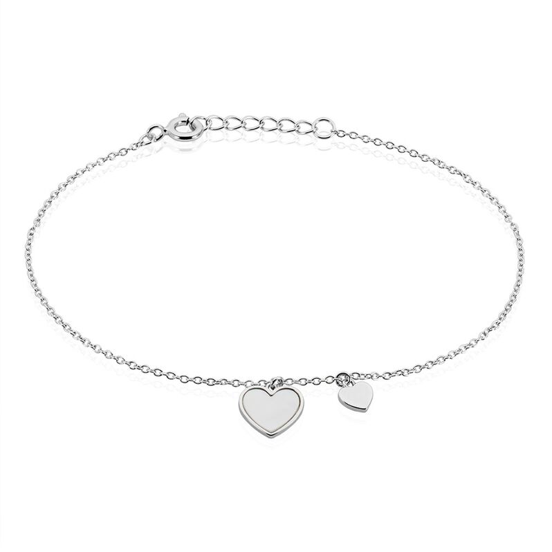 IRENA Damen Armband Silber 925 Perlmutt Perlmutt Herz B 1,6 mm - Armb&auml;nder mit Anh&auml;nger Damen | OROVIVO