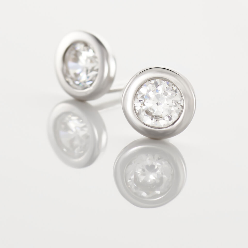 Boucles D'oreilles Pendantes Abha Argent Blanc Oxyde De Zirconium - Spannringe Damen | OROVIVO