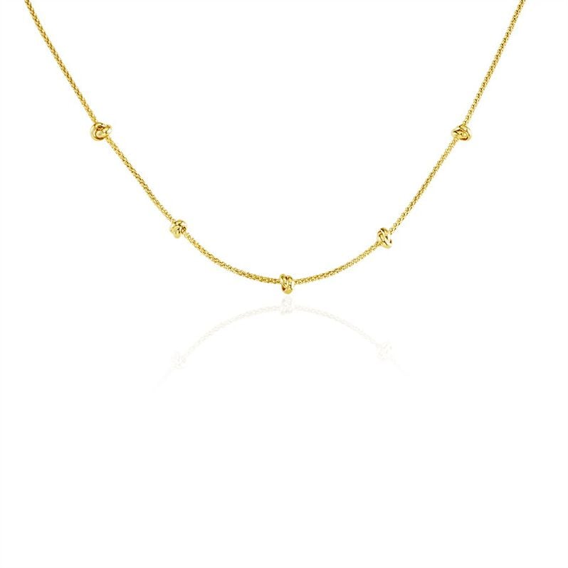 Damen Collier Silber 925 vergoldet Kugel - Halsketten Damen | OROVIVO
