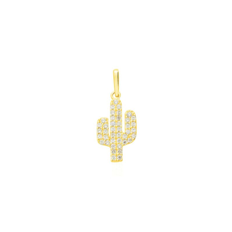 Ciondolo cactus in oro giallo e zirconi - Spannringe Damen | OROVIVO