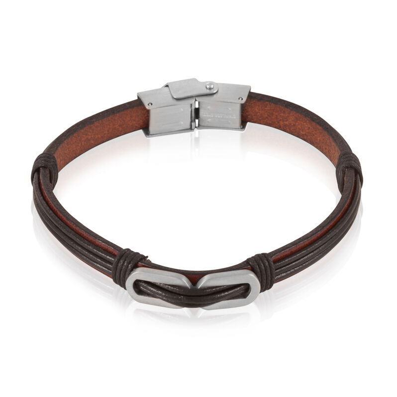 Herren Lederarmband Edelstahl Schwarz - Armbänder Herren | OROVIVO