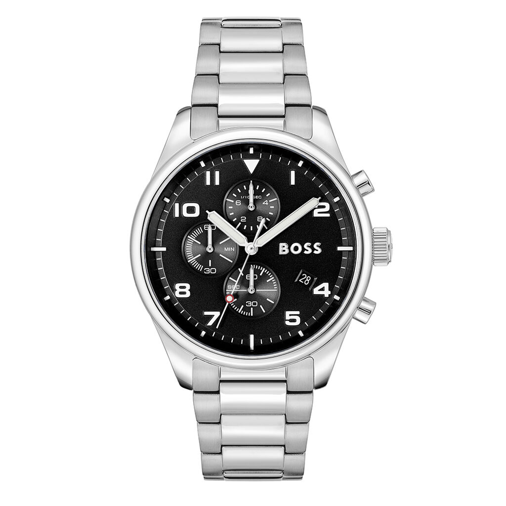 🦚 HUGO BOSS Herrenuhr View 1514008 Quarz, Uhr ohne Stein